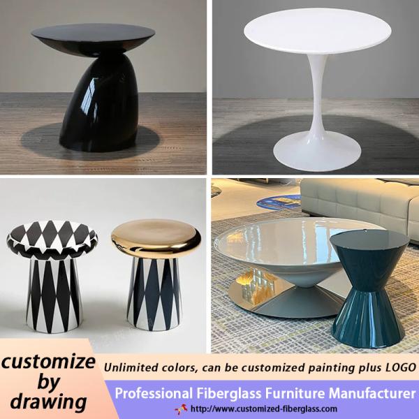 Cheap Customizable Fiberglass Coffee Table Set For Living Room Bedroom OEM Welcome for sale