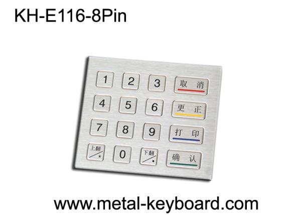 Cheap Rugged Metal Keypad with 16 Keys / custom Kiosk Keypad PS / 2 or USB connector for sale