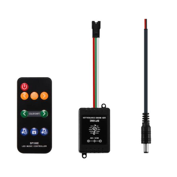 Cheap Sp106e 9keys RF Remote Control Mini Music LED Controller DC5V 12V Magic Dream Pixel Controller for Digital Addressable L for sale