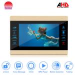 Morningtech Gold color 7inch touch button AHD video door phone intercom system