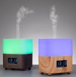 Best 300ML Wood Grain Aromatherapy Diffuser With LCD Clock wholesale