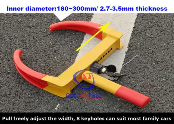 Cheap A3 Steel SUV / Motorcycle /  Motorhome Wheel Clamps Suit Width 180 - 300mm Wheel for sale