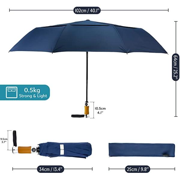 Canopy 210T Three Portable Folding Umbrella 9 Fiberglass Ribs