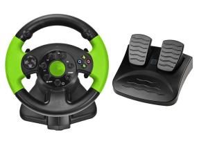 Best PC / X-INPUT / P3 / XBOX 360 All in One VIdeo Game Steering Wheel with Foot Pedal wholesale