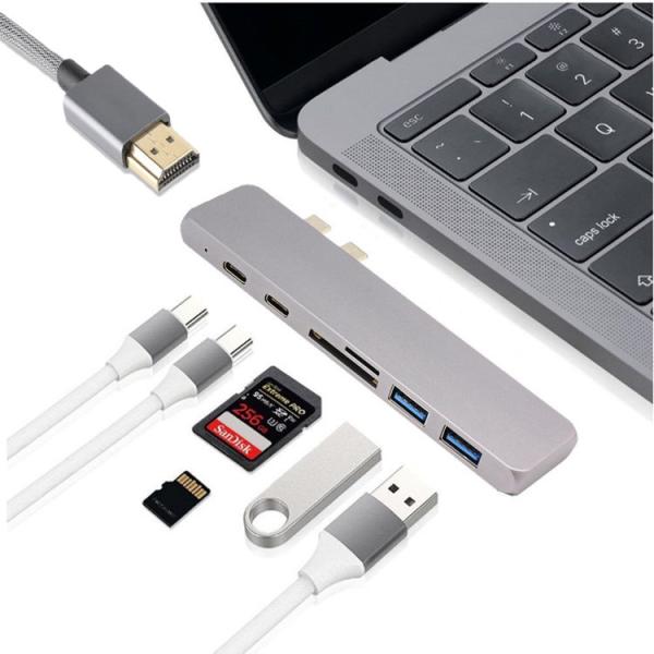 Cheap USB 3.1 Type C Hub Dual type-C USB-C HUBs Card Reader Special for Apple Macbook Pro with Thunderbolt 3 for sale