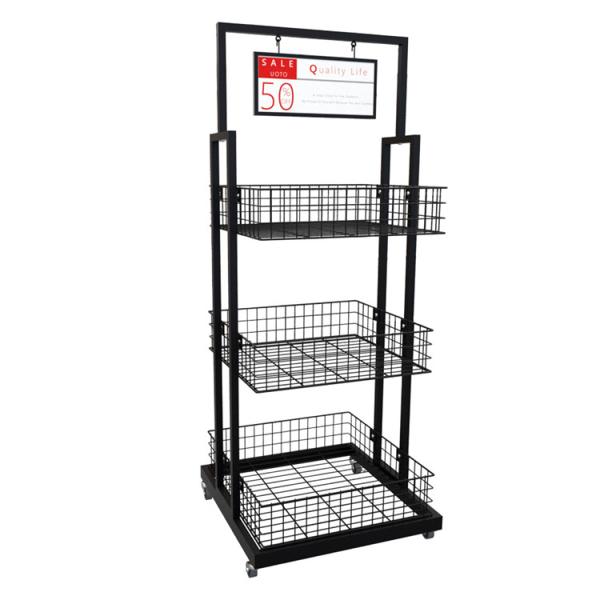 Cheap Customized Gift Display Stand Wire Mesh Display Rack For Grocery Double Sided for sale