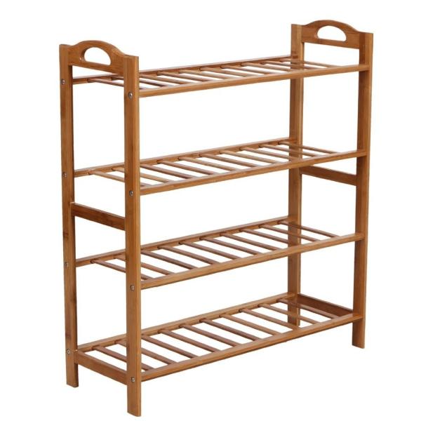 Cheap Durable Bamboo Home Furniture 4 Tier Shoe Rack Renewable Resource And Environmental for sale