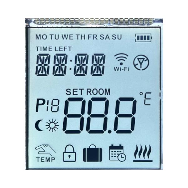 Cheap 4.2 V Positive HTN 12 O' CLOCK Transflective Temperature Control Segment Code Screen for sale