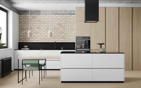 Cheap Hotel Modern Kitchen Cabinet With Laminate Door Finish And Particle Board Carcass for sale