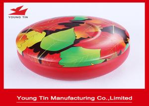 CMYK Round Printed Metal Tin Containers Seamless With Fancy Tinplate Lids