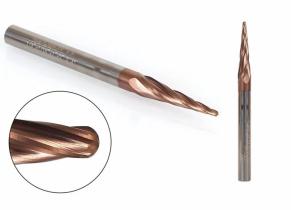 Best 4.0mm Solid Carbide Tapered Ball Nose End Mill TiCN Coated CNC Milling Cutter Engraving Bit wholesale
