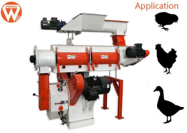 Cheap Single Layer Conditioner Poultry Feed Pellet Making Machine 1.5 - 2.5t/H Capacity for sale