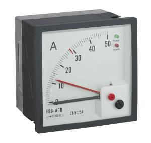 Best 96 *96mm Analog Panel Ammeter Squre Type 90 Degree With Red Line Alarm Output wholesale