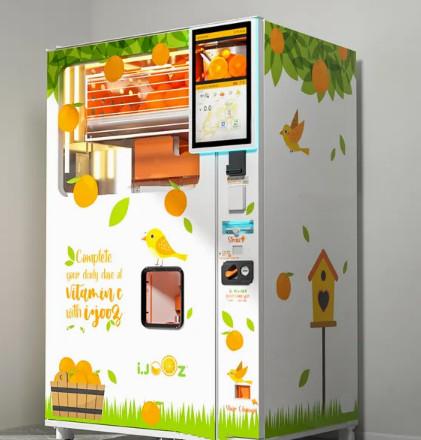 Cheap Bill Acceptor 800W Automatic Juice Vending Machine With Canopy for sale