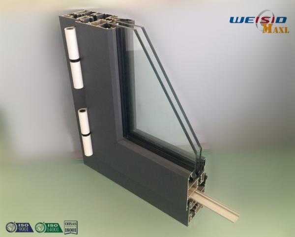 Cheap Gray Color Double Layers Glass Aluminium Window Profiles / Combined Windows for sale