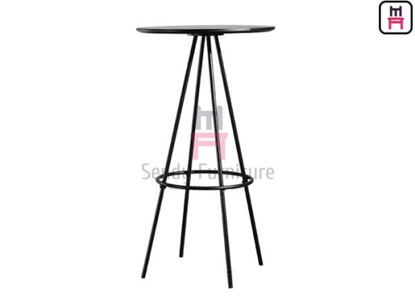 Cheap 2ft Round Shape MDF High Table with footrest for restaruant & bar Use for sale