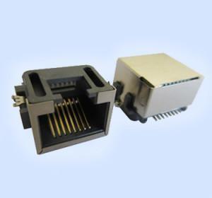 Cheap SMD RJ45 Modular Connector , SMT Modular Jack 1*1 Port Shielded Without LEDs for sale