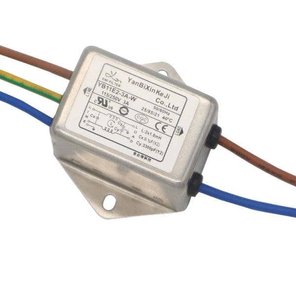 Cheap YB11E2 Power Line Filter 3A Wire Connection Single Phase Filter For EMC Rectification Test for sale
