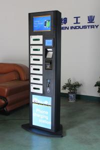 China Winnsen Advertising Smart Phone Charging Kiosk RFID Operated Glass Door Locker on sale