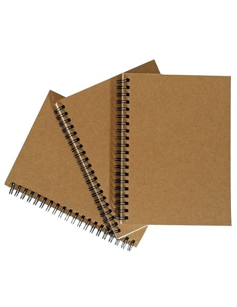 Cheap Softcover B5 Spiral Bound Notebook , Brown Kraft Notebook With Wide Ruled Printing for sale