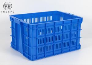 Best C560 55 Litre Heavy Duty Ventilated Perforated Plastic Stacking Crate Trays For Meat / Poultry wholesale