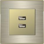 Home / Villa USB Charger Socket Tempered Glass / Aluminum Frame