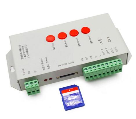 Cheap T1000S SD Card WS2801 WS2811 WS2812B LPD6803 LED 2048 Pixels Controller DC5~24V T-1000S RGB Controller for sale