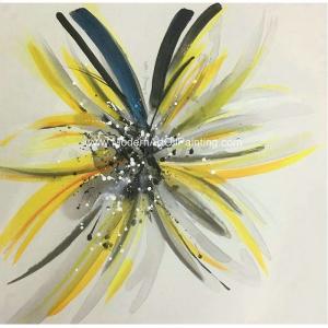 China Modern Hand Painted Flower Paintings Fashion Square Abstract Art Canvas Paintings on sale