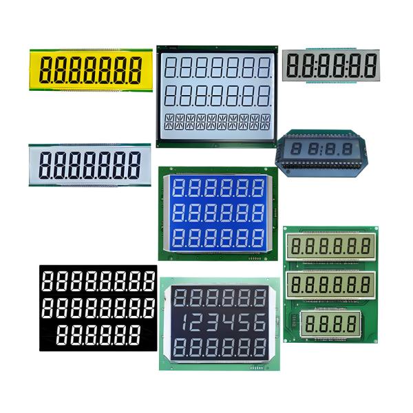 Cheap Customized Size VA Digit LCD Screen TN HTN FSTN Custom 7 Segment Monochrome Meter Display for sale