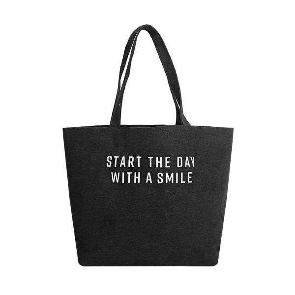 Cheap 5OZ Long Handle Black Reusable Cotton Canvas Tote Bag With Rope Handles for sale