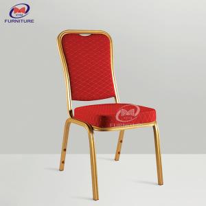 Best Iron Gold Red Hotel Banquet Chair Furniture Molded Foam Square Back Design wholesale