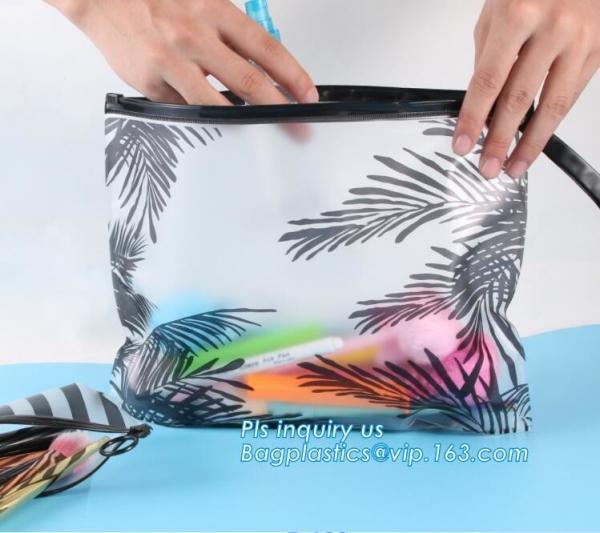 Cheap Resealable PE / PVC Slider Zip Lock Bags, zipper plastic lock bag clear plastic gift bags with zipper, plastic bag with for sale