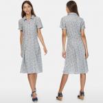Best 2018 New Boho Style Women Short Sleeve Linen Liberty Print Vintage Midi Beach Dress wholesale