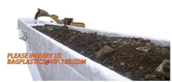 21'Lx8'Wx8'H PE drawstring dumpster container liners for 4mil open top white