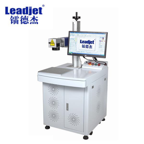 Cheap Leadjet 50W Fiber Metal Products Desktop Laser Coder With Computer for sale