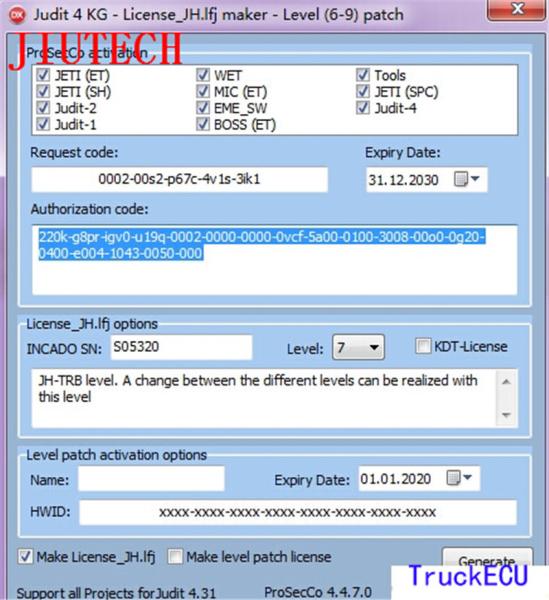 Cheap Keygen License Maker Level 6-9 Patch Forklift Software For Judit Adapter Scanner for sale