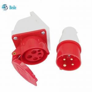 China Male Female Electrical Socket 4 Pins 3P+E 380~415V 16Amp Wall Mounting Type IP44 on sale