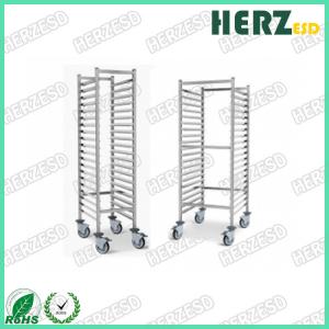 China Carbon Steel SMD SMT ESD PCB Shelf Chrome Wire Storage Shelving Rack Trolley Cart on sale