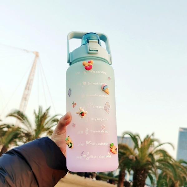 Lightweight 550/750/1000ML Gradient Color Plastic Motivational Water Bottle Set Of 4 Bpa Free Portable Plastic Water Bottle Set OEM ODM Service