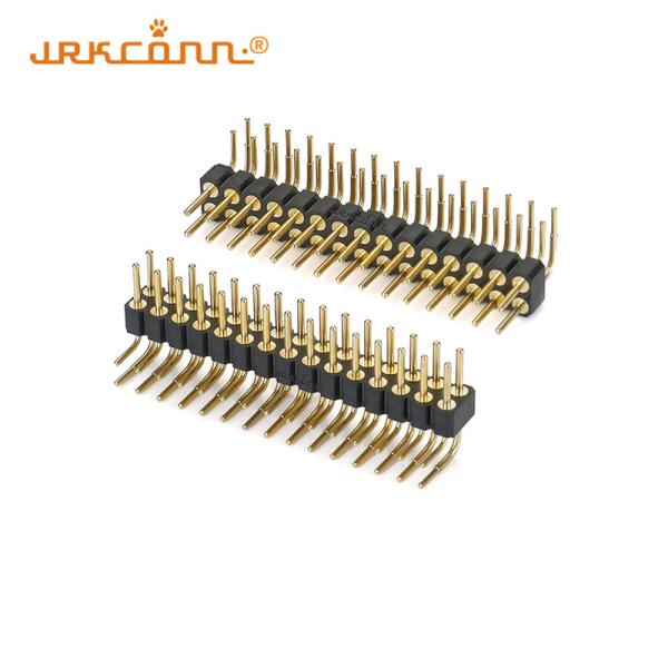 Cheap Right Angle Gold Plating  2.54mm Pitch Pin Header Connector Round Hole Pcb Pin Header for sale