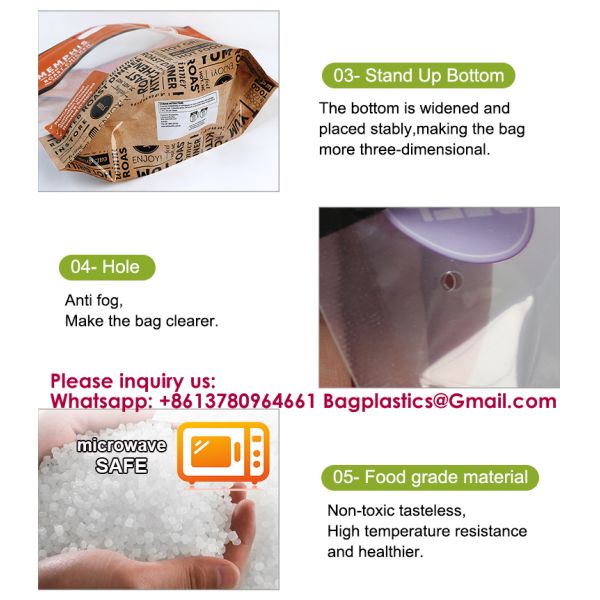 Custom Printed PE Stand Up Pouch Microwave Resealable Zipper Deli Food Rotisserie Hot Chicken Packaging Rotisserie Roasted Chicken Packaging Bag