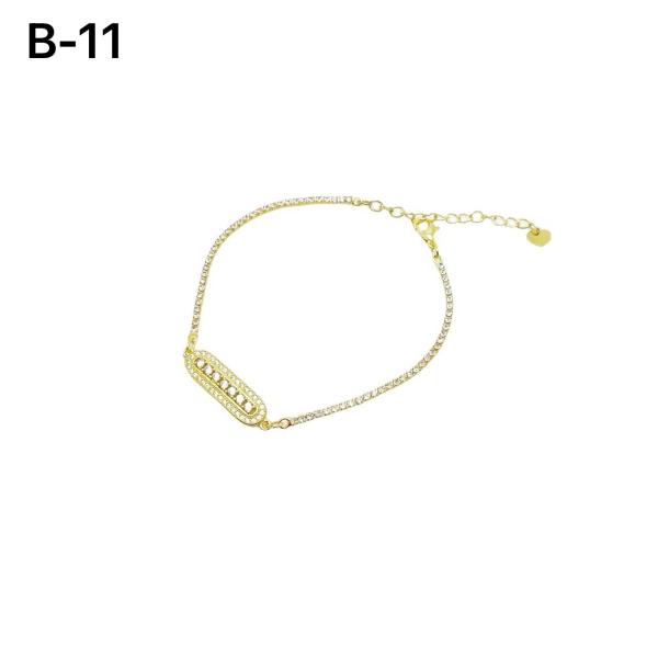 Cheap Silver Ladies Bracelets Bangle Interlocking Circles Flexible Diamond Bangle for sale