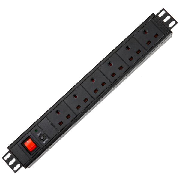 Cheap 6 Way UK Type PDU Extension Socket With On/Off Switch, Surge for sale