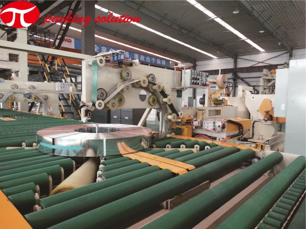 Cheap Horizontal Steel Coil Wrapping Line /  Auto Packing Line 60-500mm Width With  Stacking System for sale