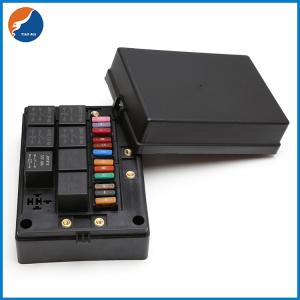 China Flame Retardant Material Copper Connector 12 Way Slot 12V 80A Relay Socket Blade Fuse Boxes on sale