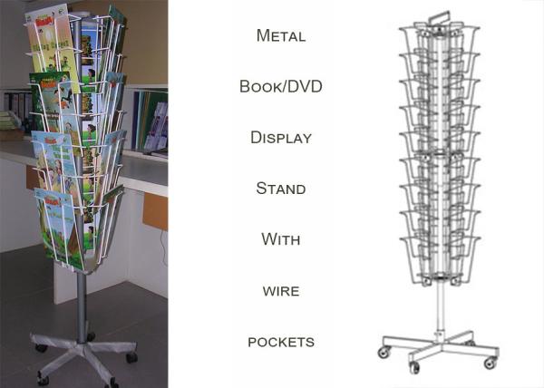 Cheap 3 Sides Iron Wire Metal Book Display Stand For Magazines And Books Customized Size for sale