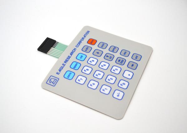 Cheap Square Shape Tactile Membrane Switch Keyboard With Glossy Surface 3M467 Adhesive Back for sale