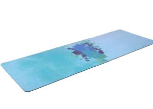 China PU Surface No Slip Yoga Mat , Blue Color Exercise Floor Mats Vivid Printing Designs on sale