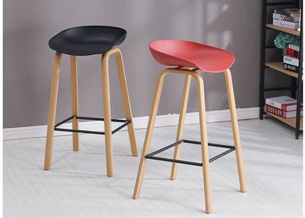 Cheap Height Fixed Beech Bar Stool , PU Synthetic Leather Bar Stools Counter Height for sale