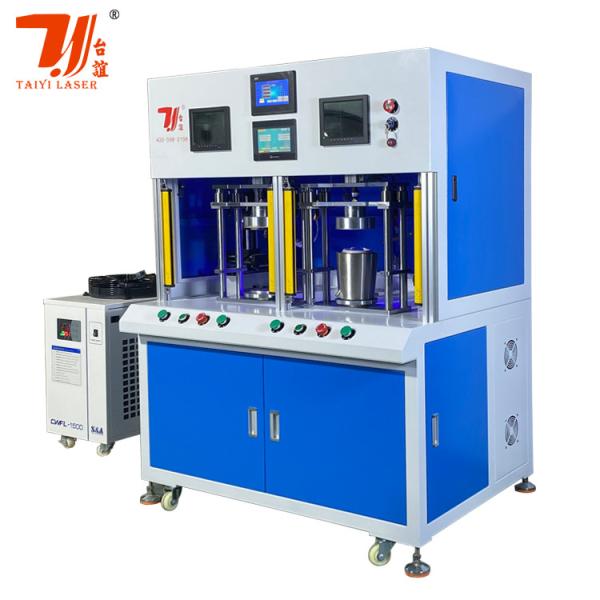 Cheap Double Station Stainless Steel Kettle Bottom Kettle Spout Automatic Fiber Laser Welding Machine with Raytools HZG Head for sale